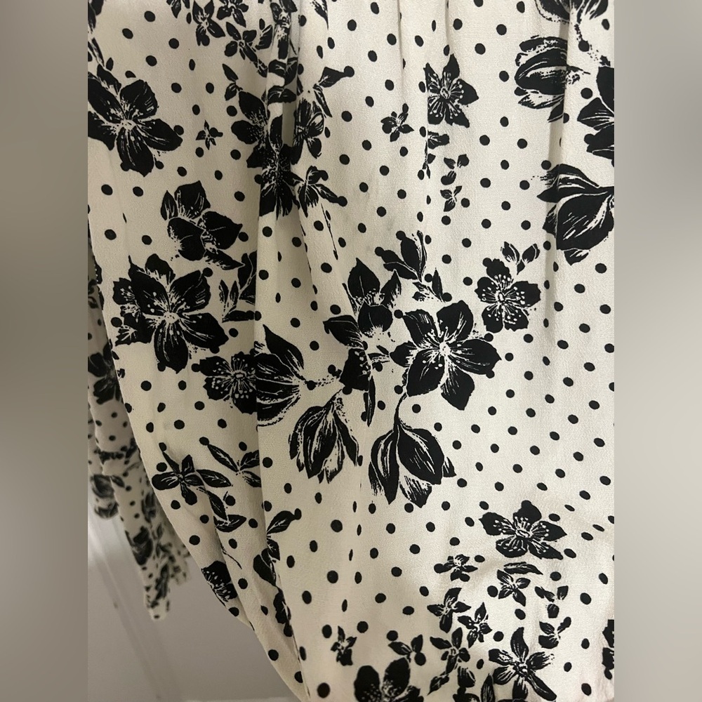 Intimately Free People Cream & Black Floral Boho Peasant Blouse Size Small/Med - Picture 10 of 14
